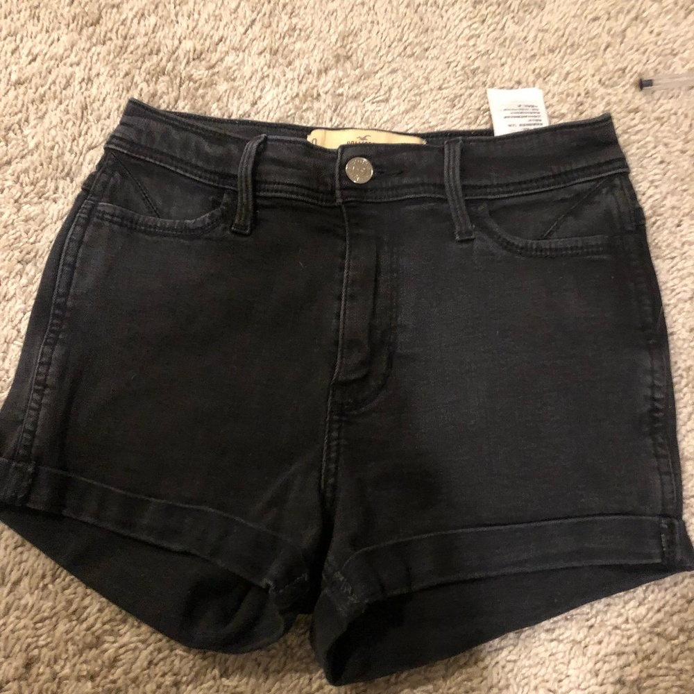 Black High Rise Hollister jean shorts